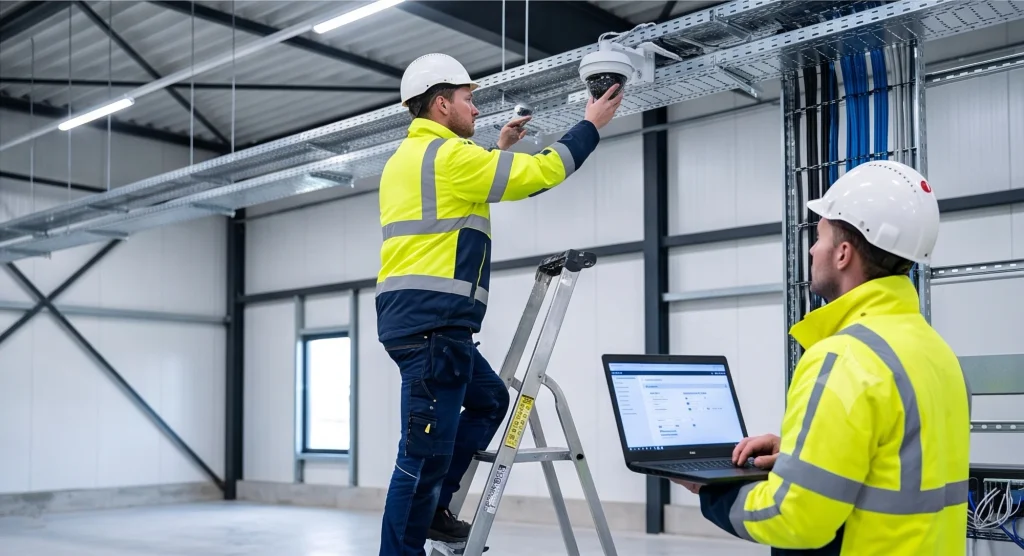 Netwerkcamera en slimme deurlezer als onderdeel van de fysieke beveiliging van een bedrijfsnetwerk
